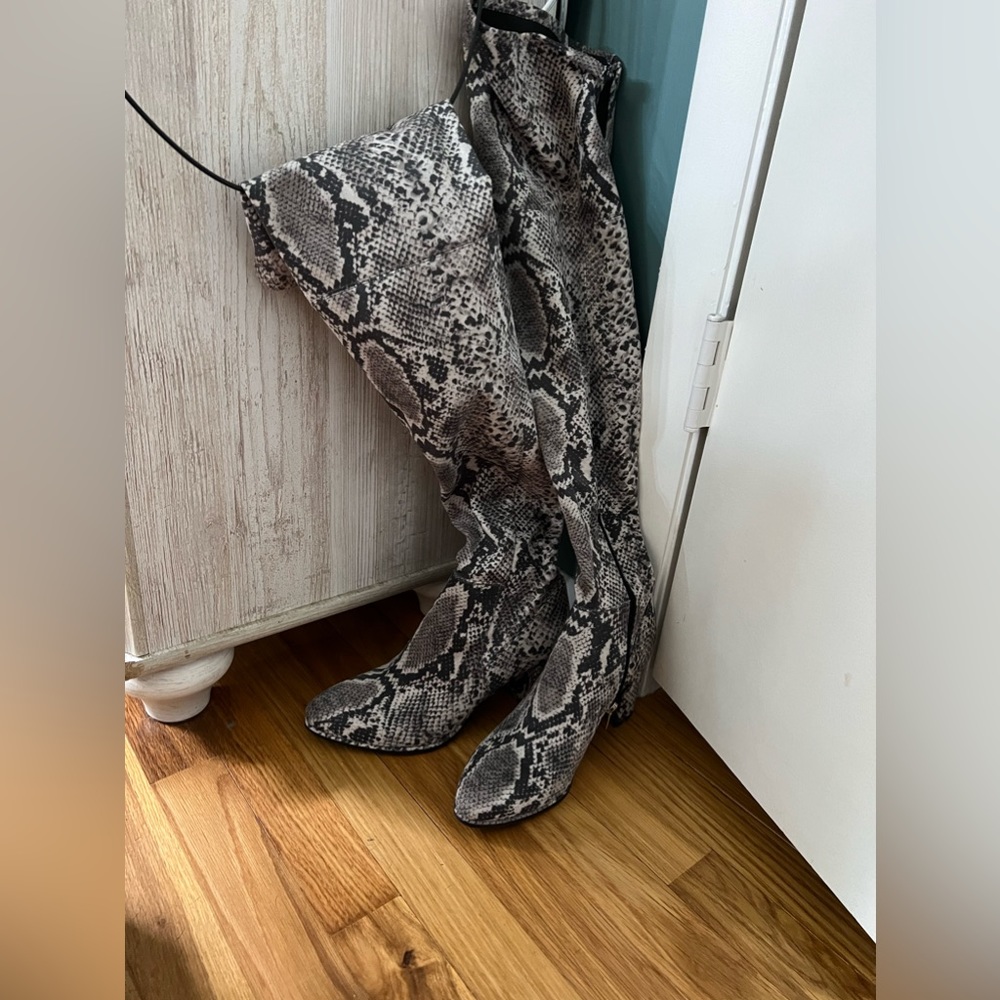 Marc Fisher Suede Snakeskin Boot